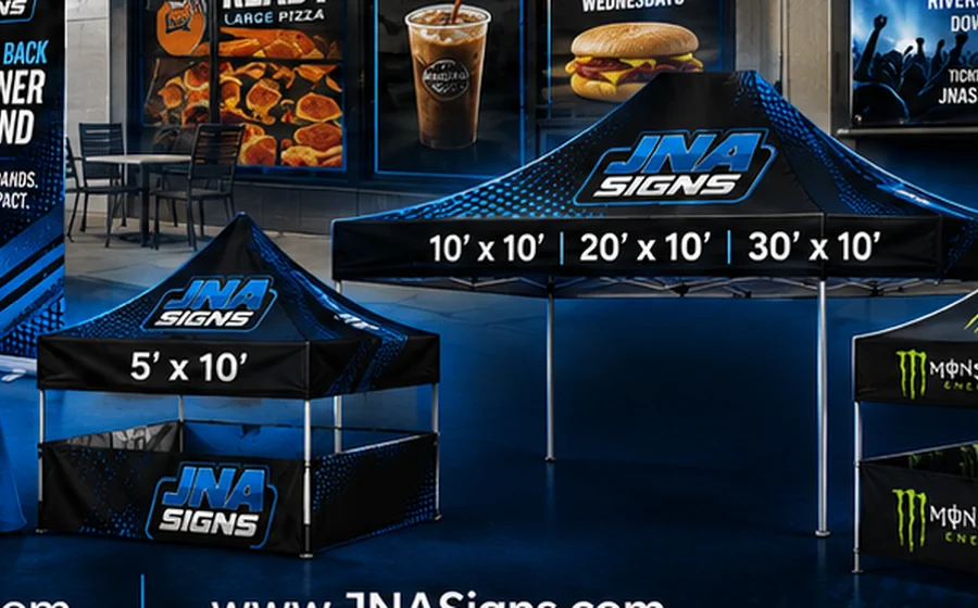 JNA branded event tents and displays